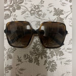 Vogue Boho Square Frame Oversized Sunglasses Havana Frame Brown Gradient Lens